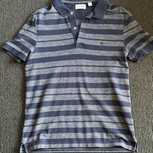 Lacoste Men's Blue Striped Polo Shirt
